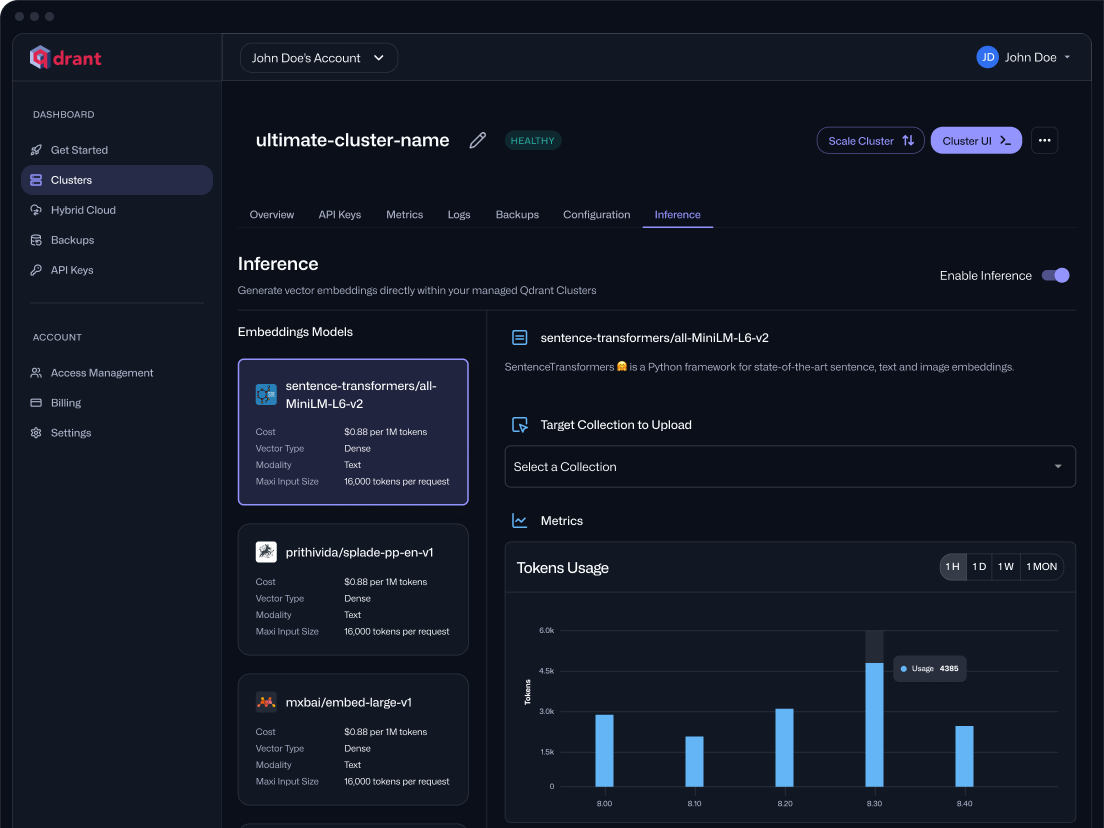 Cluster screenshot